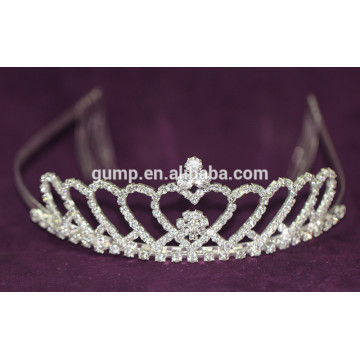 Moda Design Custom Girls Rhinestone Crowns Tiara de cristal nupcial